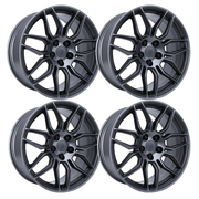 C8 Corvette Z06 Style Flow Formed Reproduction Wheels (Set) : Titanium Grey W/ Dark Clear Coat