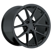 2009 C6Z06 Spyder Corvette GM Wheel Exchange (Set) : Flat Black Powder Coat 18x9.5/19x12