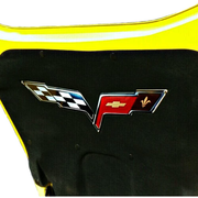 Corvette Metal Crossed Flags Hood Panel Badge : 2005-2013 C6 , Z06, Grand Sport