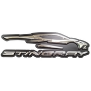 Corvette Stingray Gesture Metal Wall Sign - 8" x 34" : C8 2020–2021