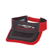 C8 Corvette Gesture - Visor Embroidered : Red/Charcoal