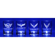 Corvette Glassware Engraved Generations C5-C8 : 13.5 oz. Set of 4
