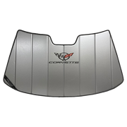 Corvette Accordion Style Sunshade - Insulated 14" x 5" Logo : 1997 - 2004 C5