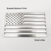 Corvette American Flag Vehicle Emblem : Stainless Steel