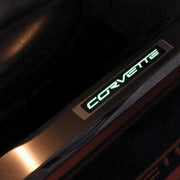 Corvette Grand Sport Flame Design - Inner Door Sill - Illuminated: 2005-2013 C6 Grand Sport
