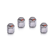 Corvette Valve Stem Caps w/C6 Logo : 2005-2013 C6