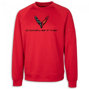 C8 Corvette Skyline Crewneck Sweatshirt : Red