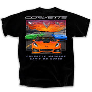 Corvette Madness Can't Be Cured Tee Shirt - Black : C7