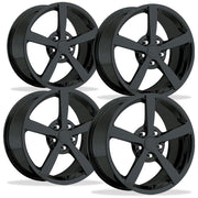 2008 C6 Gumby Corvette GM Wheel Exchange (Set) : Flat Black Powder Coat 18x8.5/19x10