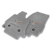 C7 Corvette Stingray Floor Mats - Lloyds Mats with C7 Crossed Flags & Corvette Script : Greystone