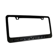 Corvette Stealth Blackout License Plate Frame : 2005-2013 C6