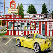 Dana Forrester Corvette Print "The Humdinger" - Yellow Z06