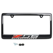 Corvette Z06 Supercharged License Plate Frame - Carbon Fiber : C7 Z06