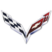 Corvette Metal Crossed Flags Hood Panel Badge : C7 Stingray, Z51
