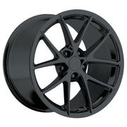 2009 C6Z06 Spyder Corvette GM Wheel Exchange (Set) : Semi-Gloss (Satin Finish) Black Powder Coat 18x9.5/19x12