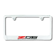 C7 Corvette Chrome License Plate Frame w/Z06 Supercharged Script
