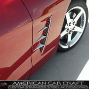 Corvette Side Fender Vent Spears - Laser Mesh Stainless Steel : 2005-2013 C6