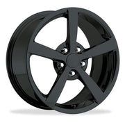 2008 C6 Gumby Corvette GM Wheel Exchange (Set): Semi-Gloss (Satin Finish) Black Powder Coat 18x8.5/19x10