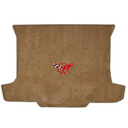 Corvette Cargo Mat Velourtex - Light Oak with Red - Convertible : 1998-2004 C5