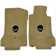 Corvette Lloyd Ultimat Floor Mats - Jake Skull - Silver - C6 Early Design 2005-2007 (Post Anchor)