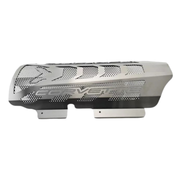 C8 Corvette Engine Cover - Brushed Stainless W/ Perforated Insert W/ Corvette Lettering - Stingray, Z51 LS2