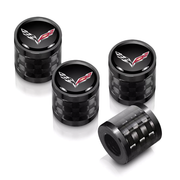 C7 Corvette Flag Logo Carbon Fiber/Aluminum Valve Stem Caps