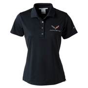 Corvette Ladies Nike Dri Fit Performance Polo - Black : C7 Stingray