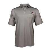 C8 Corvette Men's Birdseye Polo - Gray, Large