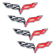 C6 Corvette Domed Crossed Flag Decal Set 2.00" : 2005-2013 C6