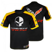 C7 Corvette Racing Team Shirt w/Jake Skull : Black-Yellow