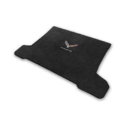 C7 Corvette Stingray Cargo Mat Coupe - Lloyds Mats with Crossed Flags & Corvette Script (Dark Grey)