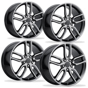 C7 Corvette Z51 Style Reproduction Wheels (Set) : Black Chrome