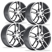 C7 Corvette Z51 Style Reproduction Wheels (Set) : Grey w/Machined Face