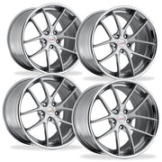 Corvette Custom Wheels WCC 639 3 Pc. Forged Series (Set) : Machined Face / Grey Window with Chrome Lip