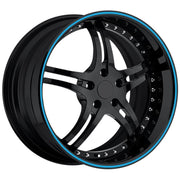 Corvette Custom Wheels - WCC 946 EXT Forged Series : Gloss Black with Blue Stripe