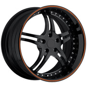 Corvette Custom Wheels - WCC 946 EXT Forged Series : Gloss Black with Orange Stripe