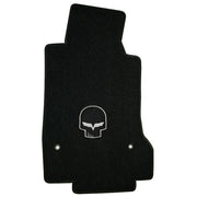 Corvette Lloyd Ultimat Floor Mats - Jake Skull - Yellow or Silver: 2007.5-2013 (Hook Anchor)