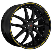 Corvette SR1 Performance Wheels - APEX Series : Gloss Black w/Yellow Stripe