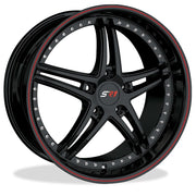 Corvette SR1 Performance Wheels - BULLET Series : Gloss Black w/Red Stripe