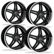 Corvette SR1 Performance Wheels - BULLET Series (Set) : Black Center w/Polished Lip