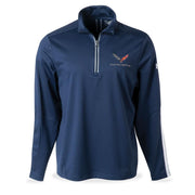 C7 Corvette Under Armour Qualifier Quarter Zip Jacket : Navy Blue