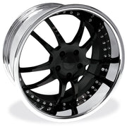 Corvette Custom Wheels - WCC 947 EXT Forged Series : Black w/ Chrome Lip