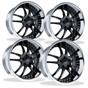 Corvette Custom Wheels - WCC 947 EXT Forged Series (Set) : Black w/ Chrome Lip