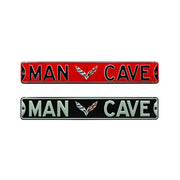 Corvette Crossed-Flag Emblem Man Cave - Metal Sign : C7 Stingray