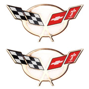 Corvette Domed Decal - 2.375" x 1.25" - Gold Foil - 2 pc. Set : 1997-2004 C5 Logo