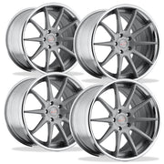 Corvette Custom Wheels - WCC 633 3 Pc. Forged Series (Set): Smoke Face with Chrome Lip