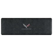 Corvette Premium Garage Floor Mat with Crossed Flags Logo & Corvette Script - 66" x 20" - Mosaic Onyx : C7 Stingray