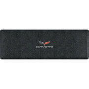 Corvette Premium Garage Floor Mat with Crossed Flags Logo & Corvette Script - 66" x 20" - Mosaic Onyx : C6 2005 -2013