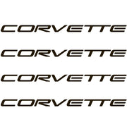 Corvette Decals 4" x .25" - Black - 4 Pc. Set : 1997-2004 C5