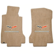 Corvette Lloyd Ultimat Floor Mats Cashmere with Silver - Hook Anchor :  Late 2013 C6